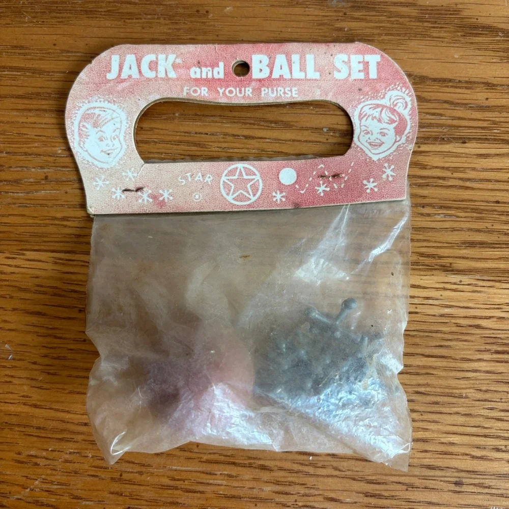 Vintage Star Jack and Ball Set for Your Purse Retro Pocket Game Dead Stock New